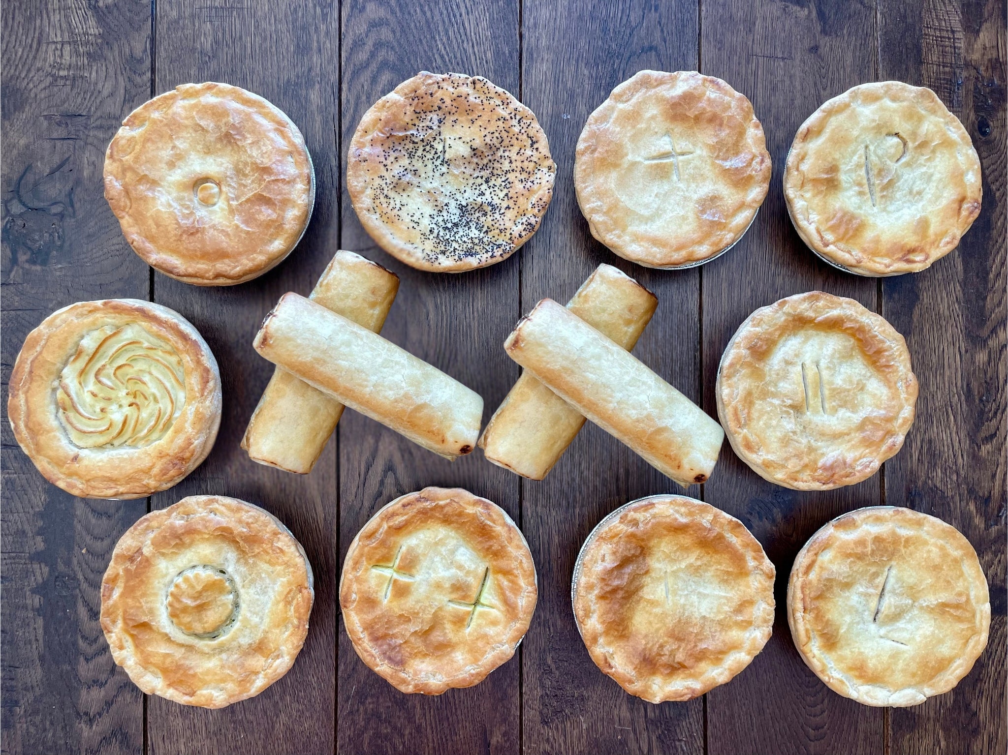 This is a pre-selected sample of the pies available.